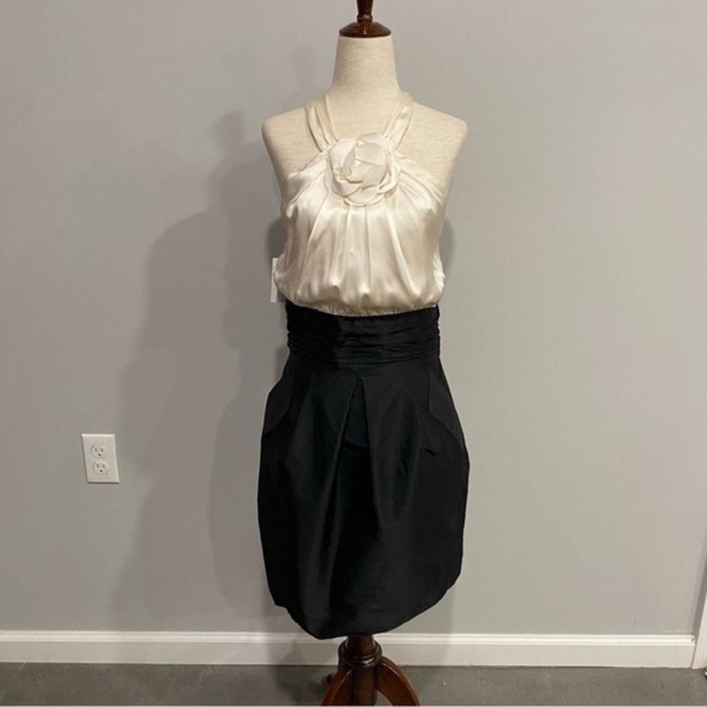 Alexia Admor Silk Black and White Dress‎ Medium